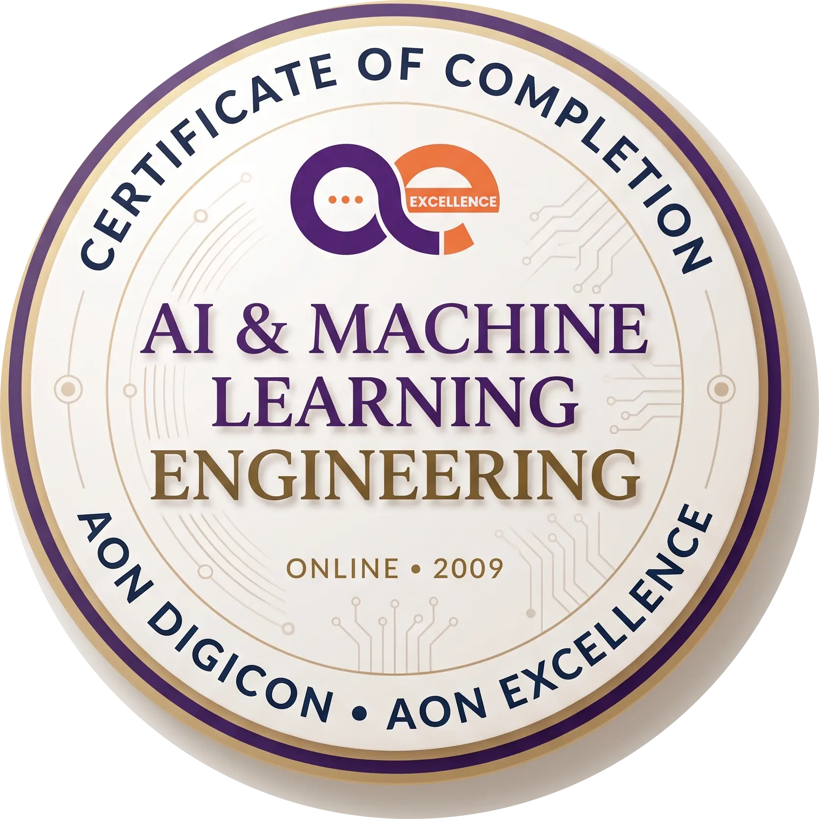 Sample AON Digicon verified digital credential badge